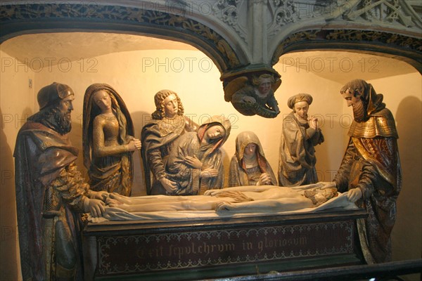 France, Haute Normandie, Seine Maritime, Dieppe, eglise Saint Jacques, chapelle du sepulcre, sculpture, mise au tombeau,