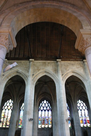 France, Haute Normandie, Seine Maritime, montivilliers, abbaye, coeur d'Abbayes, eglise abbatiale, voute, arcades, art gothique,