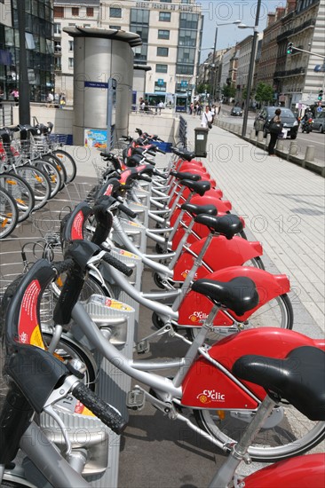 France, Haute Normandie, Seine Maritime, Rouen, centre ville, cy clic, velos en libre service, environnement, developpement durable, ecologie, cyclisme, deux roues en ville, circulation,