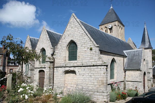 France, Haute Normandie, Seine Maritime, veules les roses, pays de Caux maritime, eglise, chevet, edifice religieux,