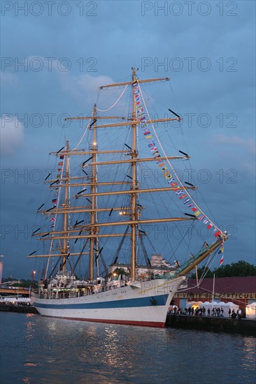 France, Haute Normandie, Seine maritime, vallee de la Seine, armada 2008, Rouen, sur les quais, navires de nuit, mir,