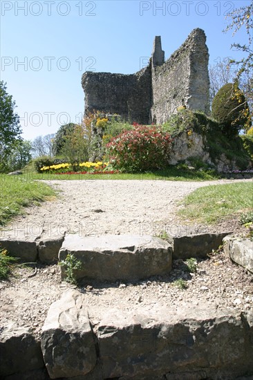 France, Basse Normandie, orne, domfront, vestiges du donjon, jardin public,