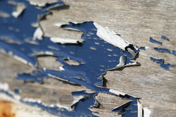 France, Basse Normandie, Manche, val de saire, fermanville, cap levi, port, detail barque, peinture usee, matiere, usure,