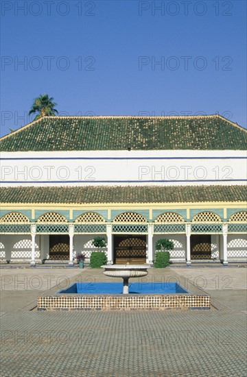 Afrique, maroc, marrakech, jardin, 
palais de la Bahia, oasis, fontaine, palmiers,