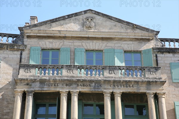 France, languedoc roussillon, gard, uzes, hotel du baron de castille, hotel particulier, colonnes,