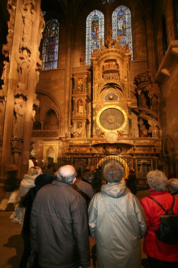 France, alsace, bas rhin, strasbourg, cathedrale notre dame, horloge astronomique, planetes, personnages, art et tradition,