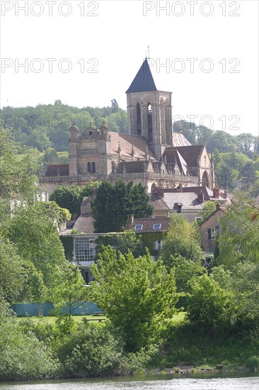 France, ile de france, val d'oise, vetheuil, la seine, eglise, impressionnistes, claude monet, paysage,