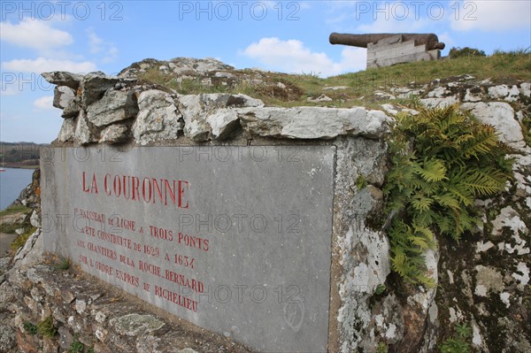 France, Bretagne, Morbihan, la roche bernard, vilaine, ville, port, promontoire, rocher, canon, la couronne, panorama,