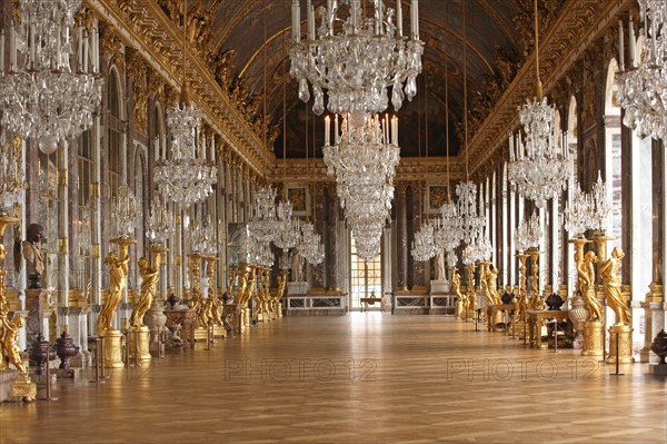 France, ile de france, yvelines, versailles, chateau de versailles, galerie des glaces,