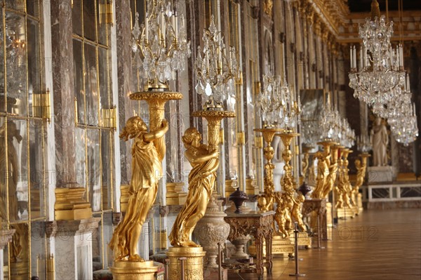 France, ile de france, yvelines, versailles, chateau de versailles, galerie des glaces,