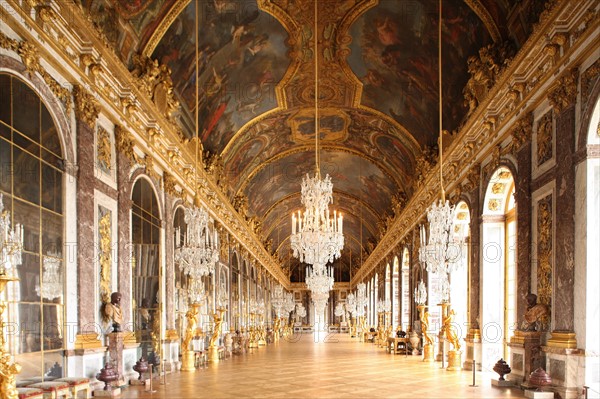 France, ile de france, yvelines, versailles, chateau de versailles, galerie des glaces,