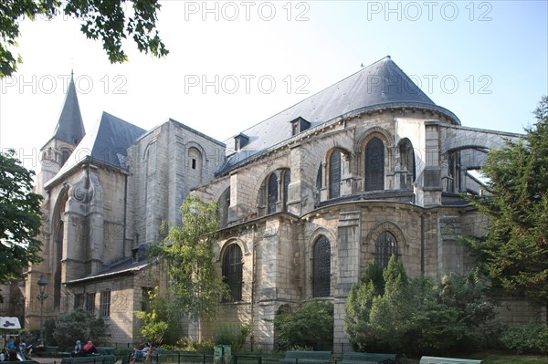 France, ile de france, paris 6e, saint germain des pres, eglise saint germain, religion catholique, chevet, jardin,