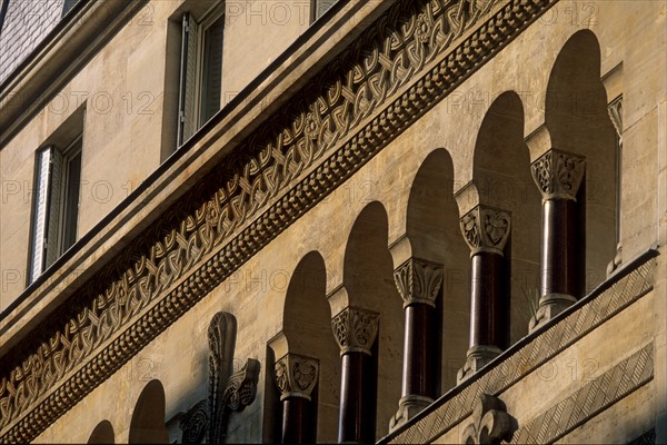 France, ile de france, paris 9e arrondissement, 25 rue blanche, eglise evangelique allemande, facade sur rue, religion,