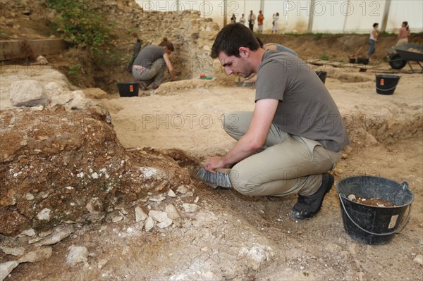 France, Haute Normandie, eure, pays d'evreux, le vieil evreux, site gallo romain de gisacum, fouilles archeologiques,