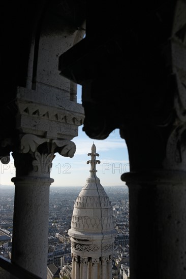 France, ile de france, paris 18e arrondissement, butte montmartre, basilique du sacre coeur, panorama depuis le dome, vue generale, paysage urbain,