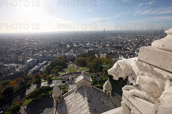 France, ile de france, paris 18e arrondissement, butte montmartre, basilique du sacre coeur, panorama depuis le dome, vue generale, paysage urbain,