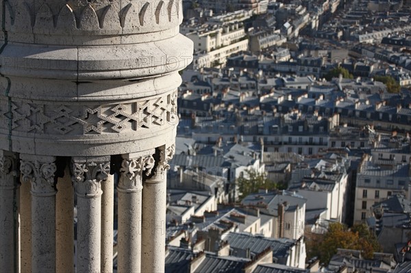 France, ile de france, paris 18e arrondissement, butte montmartre, basilique du sacre coeur, panorama depuis le dome, vue generale, paysage urbain,