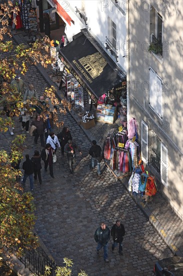 France, ile de france, paris 18e arrondissement, butte montmartre, basilique du sacre coeur, panorama depuis le dome, vue generale, paysage urbain, rue du chavalier de la barre,