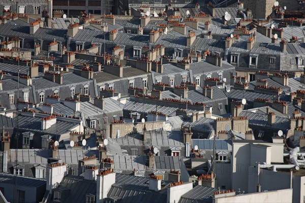 France, ile de france, paris 18e arrondissement, butte montmartre, basilique du sacre coeur, panorama depuis le dome, vue generale, paysage urbain, toits de la ville,