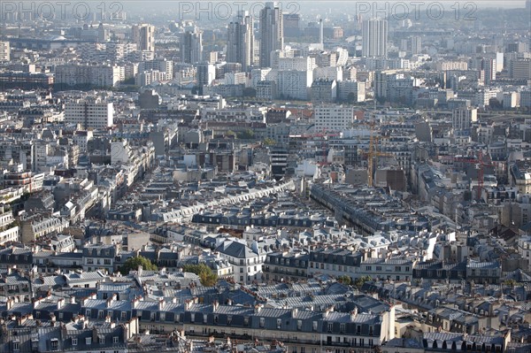 France, ile de france, paris 18e arrondissement, butte montmartre, basilique du sacre coeur, panorama depuis le dome, vue generale, paysage urbain,