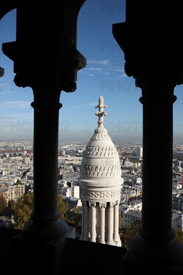 France, ile de france, paris 18e arrondissement, butte montmartre, basilique du sacre coeur, panorama depuis le dome, vue generale, paysage urbain,