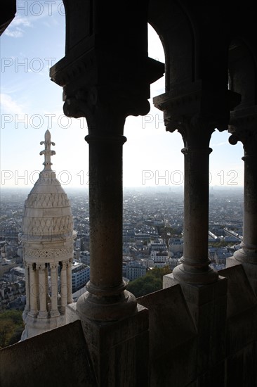 France, ile de france, paris 18e arrondissement, butte montmartre, basilique du sacre coeur, panorama depuis le dome, vue generale, paysage urbain,