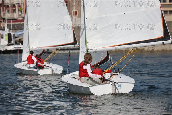 France, Haute Normandie, seine maritime, pays de la bresle maritime, le treport, ecole de voile de david le carrou, voiliers, jeunes, navigation, nautisme,