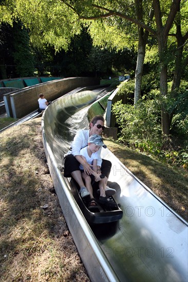 France, Haute Normandie, seine maritime, plateau de caux maritime, lac de caniel, base nautique et de loisirs, plage, nautisme, sports, luge d'ete,