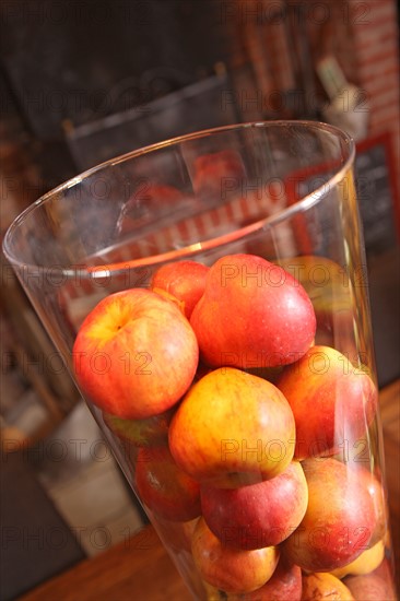 France, Haute Normandie, seine maritime, pays d'accueil touristique du terroir de caux, belmesnil, hotel de campagne, decoration, pommes,