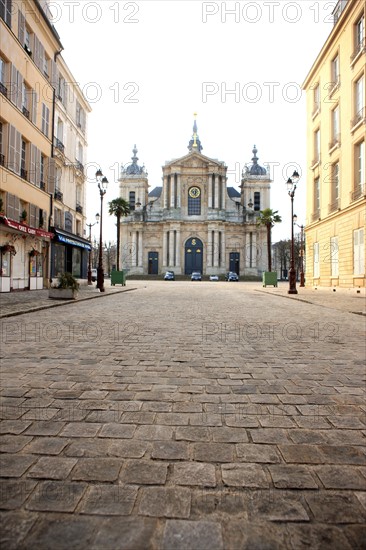 France, Ile de France, Yvelines, Versailles, cathedrale saint louis, religion catholique, facade, parvis,