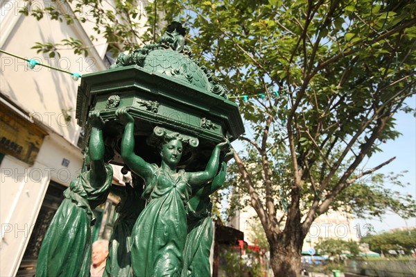 France, Wallace fountain in front of the bookshop