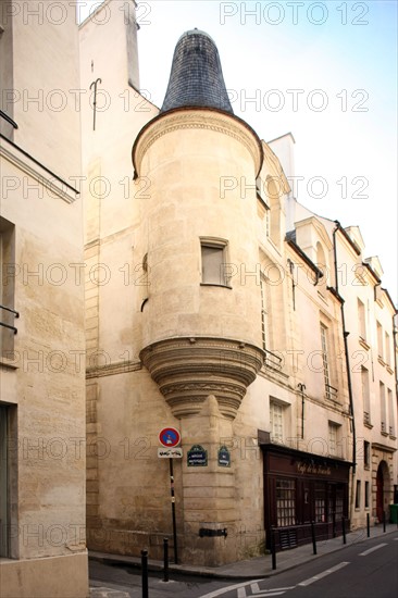 France, Ile de France, paris 6e arrondissement, ue hautefeuille, tourelle angle avec l'impasse hautefeuille