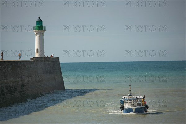 France, Haute Normandie, seine maritime, plateau de caux maritime, saint valery en caux, port, debarque et vente de la peche sur le quai, poisson, bateaux,