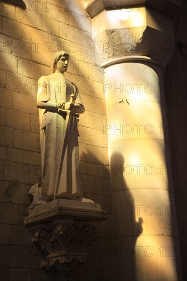 France, Haute Normandie, seine maritime, pays de bray, saint saens, detail d'une sculpure de l'eglise,