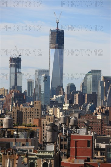 usa, etat de New York, New York City, Manhattan, tours, depuis la terrasse de l'hotel Four Points by Sheraton, 160W 25th street, reservoirs,