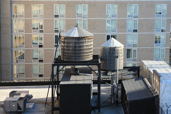 usa, etat de New York, New York City, Manhattan, Chelsea, buildings, reservoirs, depuis la terrasse de de l'hotel Four Points by Sheraton, 160W 25th, empire state,