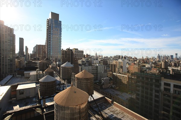 usa, etat de New York, New York City, Manhattan, Chelsea, buildings, reservoirs, depuis la terrasse de de l'hotel Four Points by Sheraton, 160W 25th, empire state,