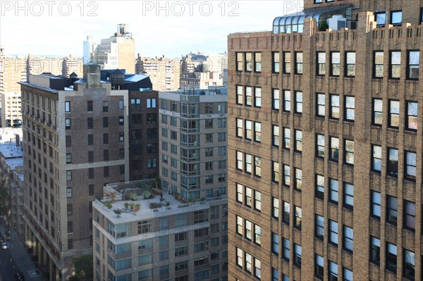 usa, etat de New York, New York City, Manhattan, Chelsea, buildings, reservoirs, depuis la terrasse de de l'hotel Four Points by Sheraton, 160W 25th,