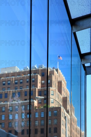 usa, etat de New York, New York City, Manhattan, Chelsea, buildings, rue, 8th avenue, buildings, starbucks cafe, logo,