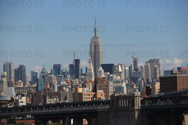 usa, etat de New York, New York City, Manhattan, brooklyn, pont de brooklyn bridge, pietons, vehicules, jogging, circulation, pointe de Manhattan, Manhattan bridge, empire state,