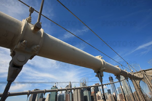 usa, etat de New York, New York City, Manhattan, brooklyn, pont de brooklyn bridge, pietons, vehicules, jogging, circulation, pointe de Manhattan,