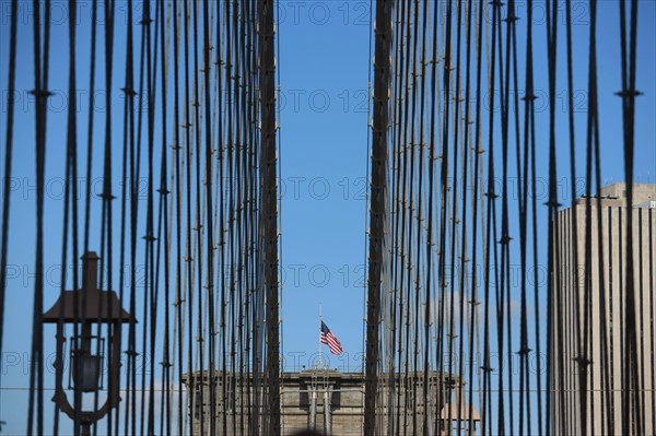 usa, etat de New York, New York City, Manhattan, brooklyn, pont de brooklyn bridge, pietons, vehicules, jogging, circulation, pointe de Manhattan,