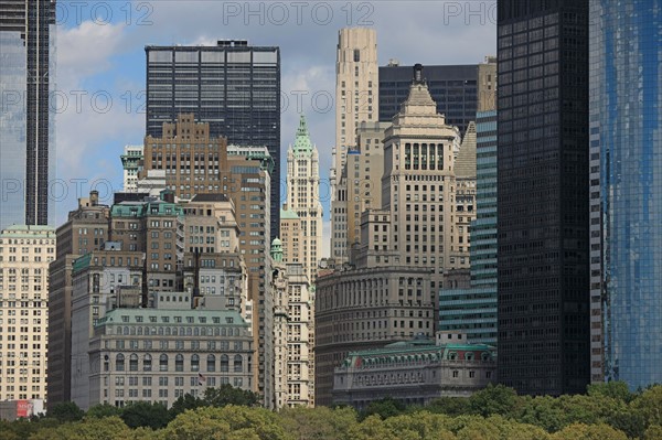 usa, etat de New York, New York City, Manhattan, financial district, pointe de Manhattan, ferry pour Staten Island, buildings, baie, bateaux, statue de la liberte, Bartholdi,