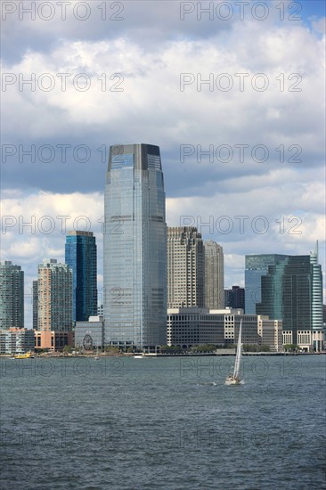 usa, etat de New York, New York City, Manhattan, financial district, pointe de Manhattan, ferry pour Staten Island, buildings, baie, bateaux, statue de la liberte, Bartholdi,