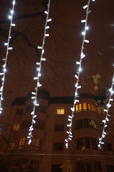 france, ile de france, paris, 14e arrondissement, nuit, matin, rue d'alesia, decoration de noel, 

Date : decembre 2012