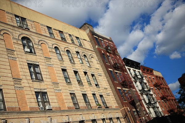 usa, state of New York, NYC, Manhattan, Lower East Side, facades, escaliers,