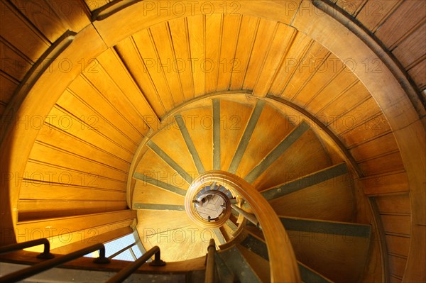 France, ile de france, paris 1er arrondissement, 13 rue cambon, palais cambon, cour des comptes, institution, etat, grande galerie, philippe seguin, escalier en bois, 
Date : 2011-2012