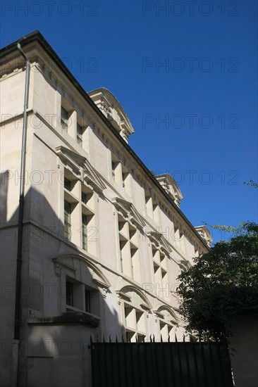 France, ile de france, paris, le marais, 3e arrondissement, 4 rue chapon hotel passart dit aussi jean bart, hotel particulier, facade sur cour, 
Date : 2011-2012