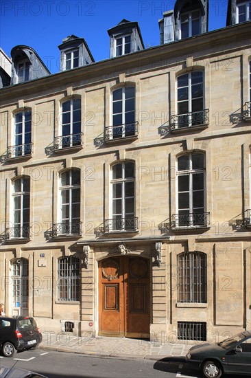 France, ile de france, paris, le marais, 3e arrondissement, 20 rue des quatre fils, hotel le feron, facade sur rue, hotel particulier, 
Date : 2011-2012