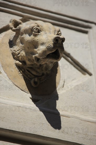 France, ile de france, paris 7e arrondissement, 14 rue vaneau, maison de 1835 neo renaissance, philibert delorme, architecture, decor, renovation, detail figure animaliere.
Date : 2011-2012